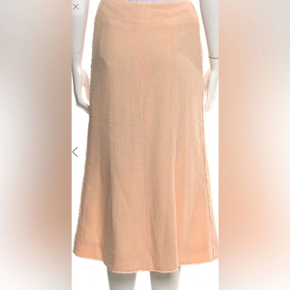Vintage CHANEL tweed  Maxi Skirt in pastel pink size 38 pristine condition